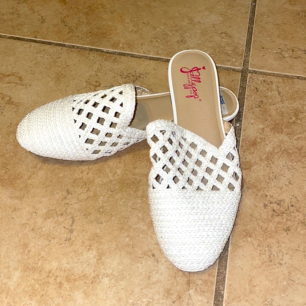 White sandals woven